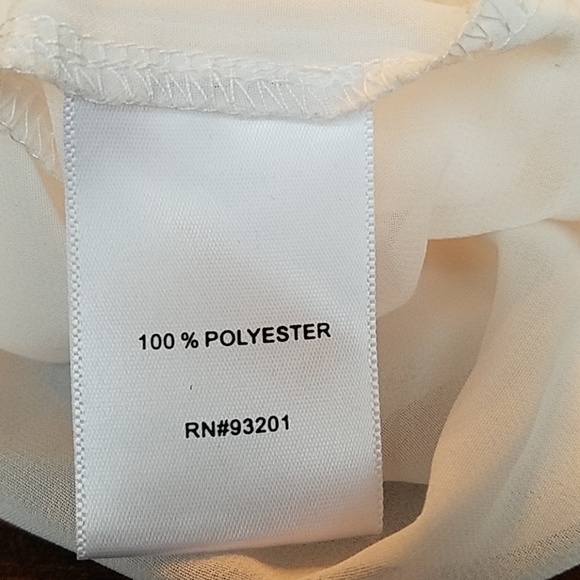 🎪⭐Dots Sheer White and Gold Trim Overlay Top - Picture 6 of 6